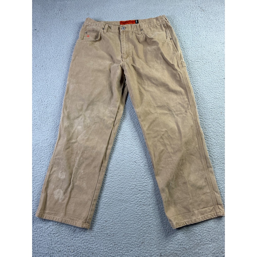Jesse James Carpenter Pants Mens 36x30 Brown Industrial Workwear 12 Ounce Canvas